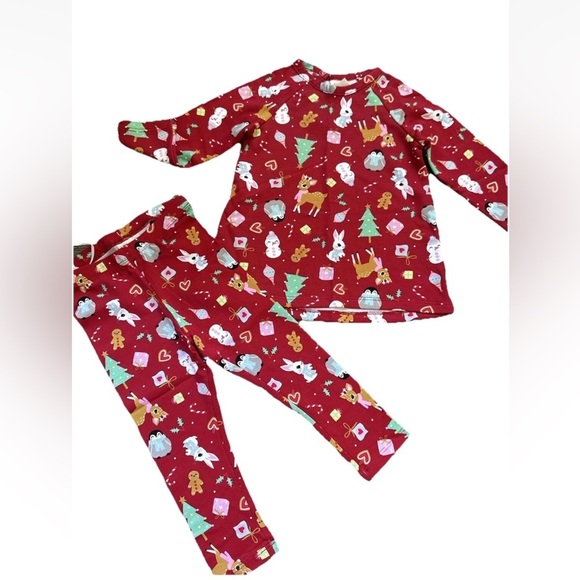 Baby Girl H&M Christmas Outfit Leggings And Top Set Size 12-18m - Picture 1 of 9
